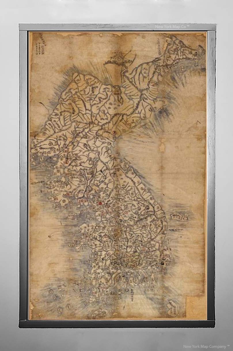 Amazon.co.jp: 1800年韓国地図 | 旧韓国地図:「朝鮮宗宗堂:夢竜朝鮮